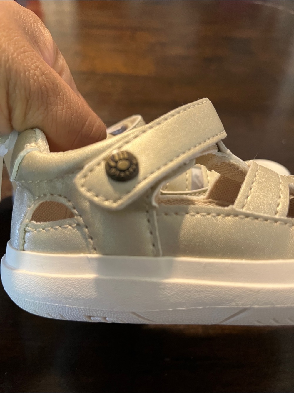BearPaw Girls Metallic gold Closed-Toe Strap Sandals - Picture 4 of 6